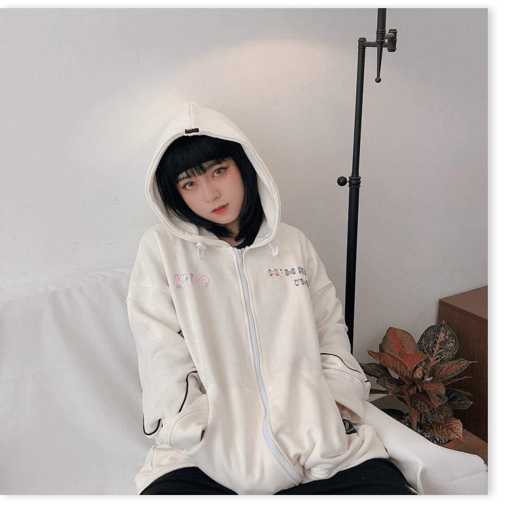 [FREESHIP TOÀN QUỐC] áo khoác nam nữ unisex form rộng Hàn Quốc, áo hoodie nam nữ form rộng có dây kéo Kido