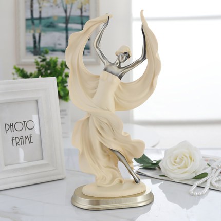 Tượng trang trí thiếu nữ khiêu vũ màu vàng - Tượng cô gái múa bale decor để bàn đẹp và quà tặng mẹ, tặng vợ