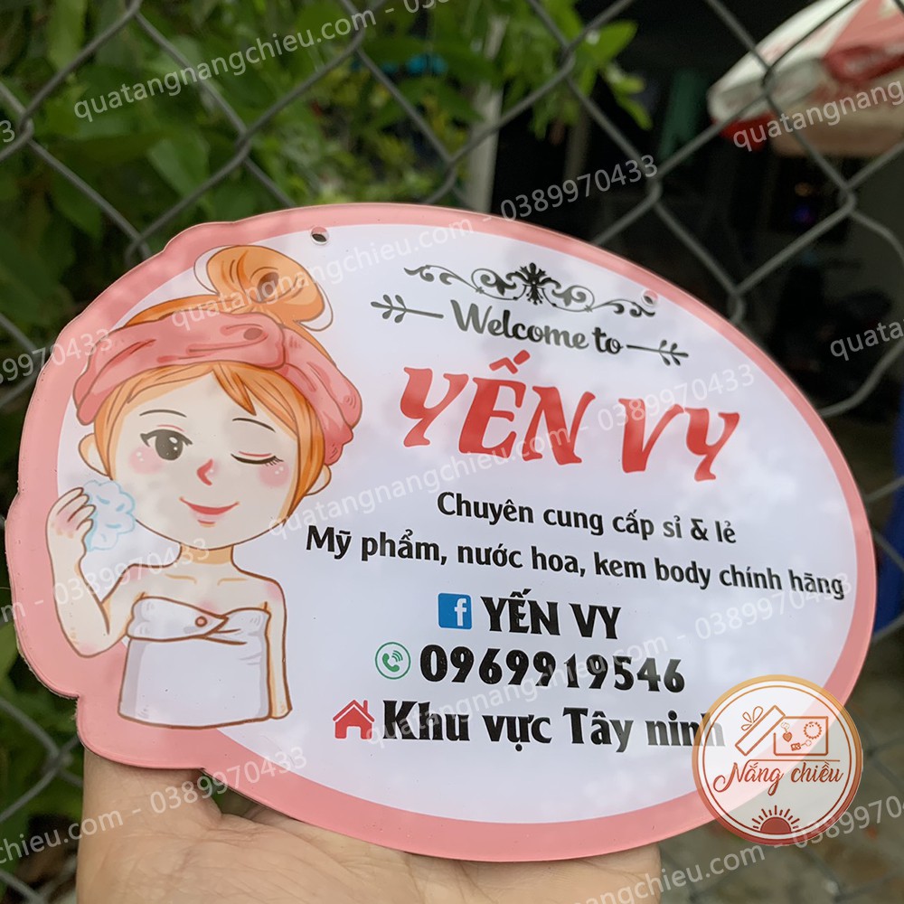 Bảng hiệu sỉ , lẻ mỹ phẩm in theo yêu cầu, chất liệu mica , sáng bóng và an toàn cho người sử dụng