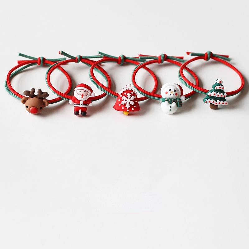 Dây Cột Tóc Hình Ông Già Noel Tuần Lộc Giáng Sinh Dễ Thương
