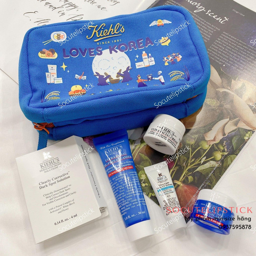 Set dưỡng da Kiehl’s 6 món mini tặng kèm túi