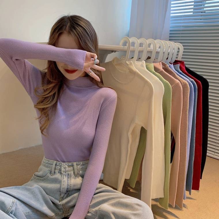 Xả Hàng Áo Len Nữ, Áo Len Cổ Lọ Mềm Mịn