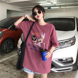 Áo thun nữ form rộng giấu quần rabbit air