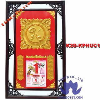 Lịch gỗ phù điêu chữ phúc vuông