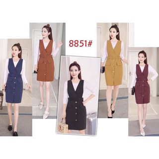 Sét yếm kèm áo thu đông trắng