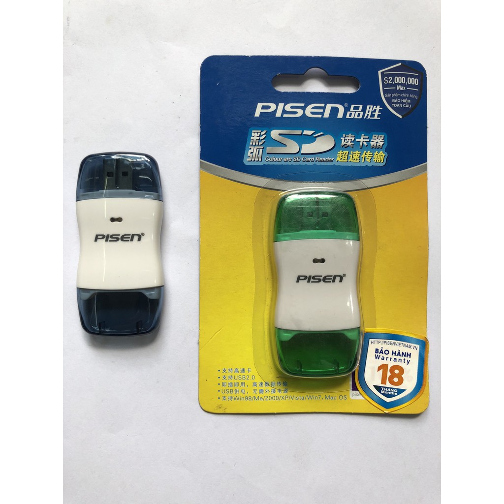 Đầu đọc thẻ nhớ SD Pisen TS E031 USB 2.0 - Hàng chĩnh hãng