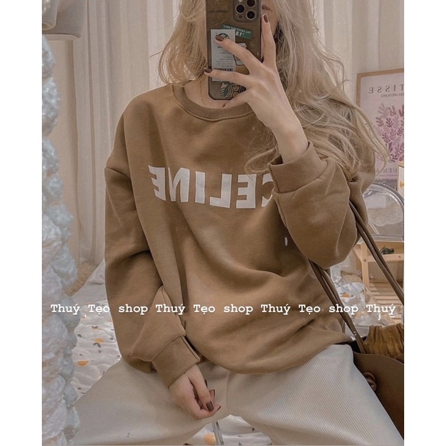 [Mã 12FASHIONSALE1 giảm 10K đơn 50K] [Hàng sẵn] Áo sweater nỉ bông dáng rộng hàng Quảng Châu 3158