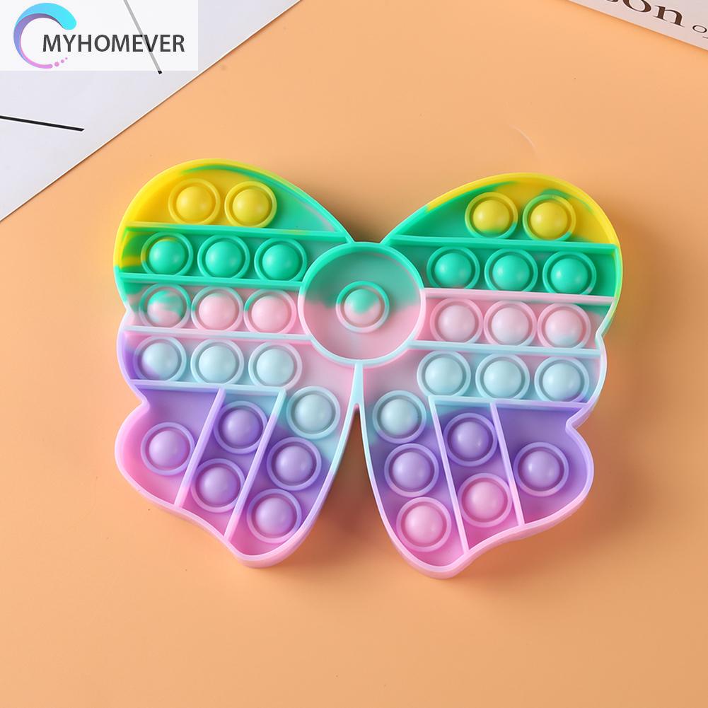 Đồ Chơi Bóp Tay Bằng Silicone Màu Cầu Vồng Cảm Biến Bong Bóng Giảm Căng Thẳng