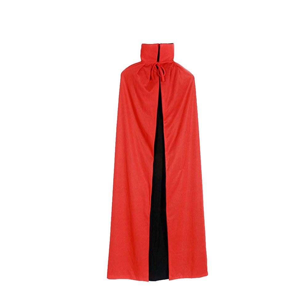 Black and Red Reversible Halloween Cloak Cosplay Masquerade Party Cape Costume for Halloween Themed Party 120cm 1PC