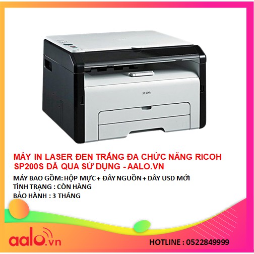 MÁY IN LASER ĐEN TRẮNG ĐA CHỨC NĂNG RICOH SP200S ĐÃ QUA SỬ DỤNG - AALO.VN