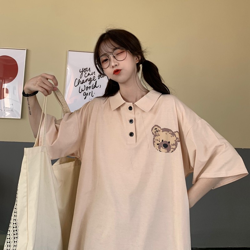 Áo Polo dáng rộng dưới 75kg tabi store - Gấu PL208 - PL207 | BigBuy360 - bigbuy360.vn