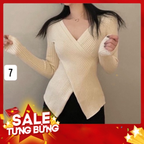 Áo len tăm body vạt chéo hàng QC