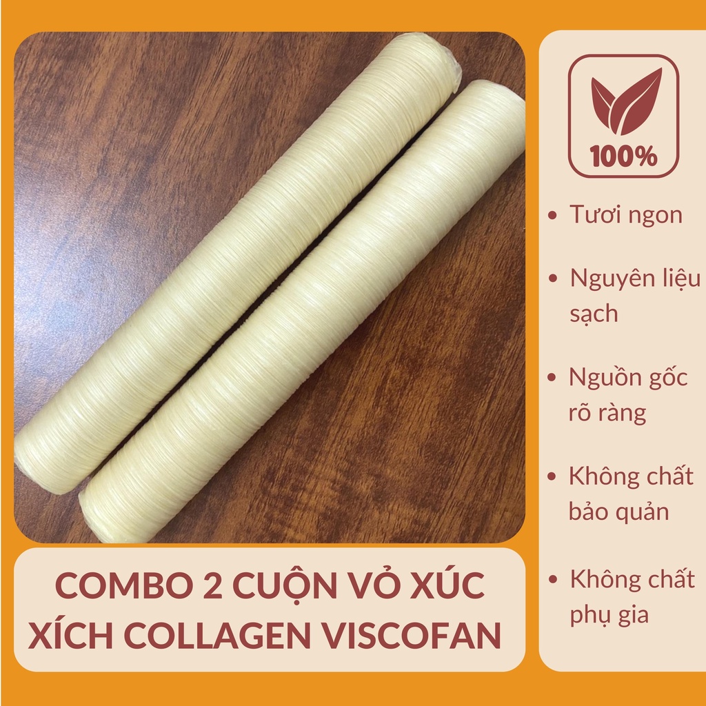Combo 2 Cuộn Vỏ Xúc Xích Collagen Viscofan Mã NDXC Cao Cấp Đơn Giản Dễ Sử Dụng Hàng Chất Lượng Tốt Đạt Tiêu Chuẩn