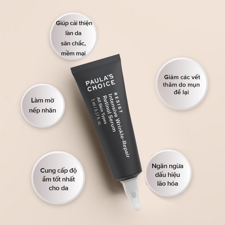 Serum chống nhăn sâu chứa Retinol Paula's Choice Resist Intensive Wrinkle - Repair Retinol Serum - Trial 7ml