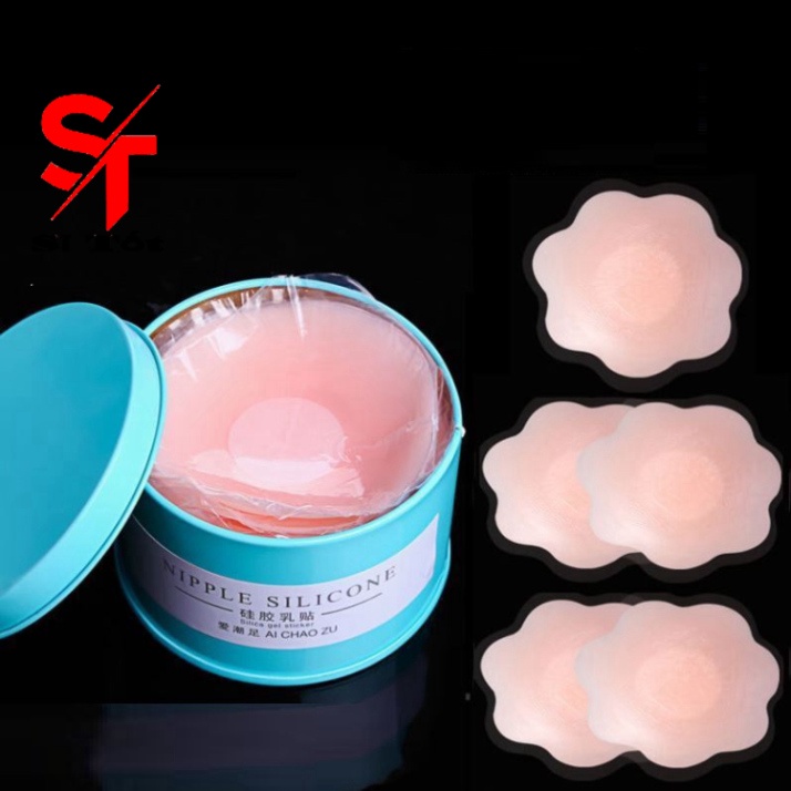 Hộp dán ti ngực nhũ hoa silicon hình hoa 5 đôi / 1 hộp