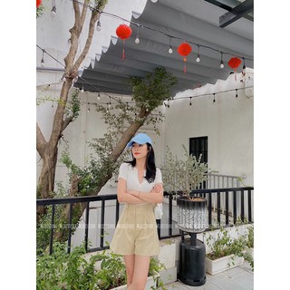 Áo Croptop gân cổ bẻ V