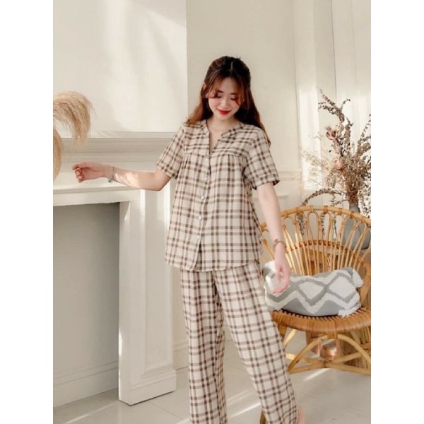 Vải kẻ xuân hè may váy,bộ,vét mát mềm