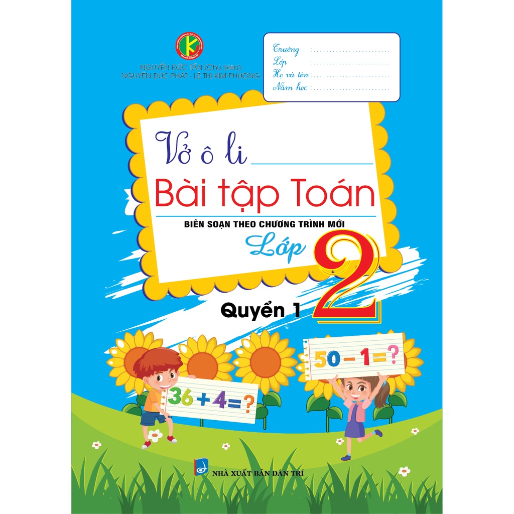 Sách - Combo Vở Ô Li Bài Tập Toán Lớp 2 Quyển 1 + Quyển 2