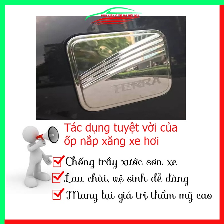 Ốp nắp xăng Terra 2018-2023 mạ crom bảo vệ chống trầy trang trí ô tô