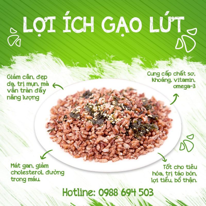 500g gạo lứt sấy rong biển thơm ngon ăn liền