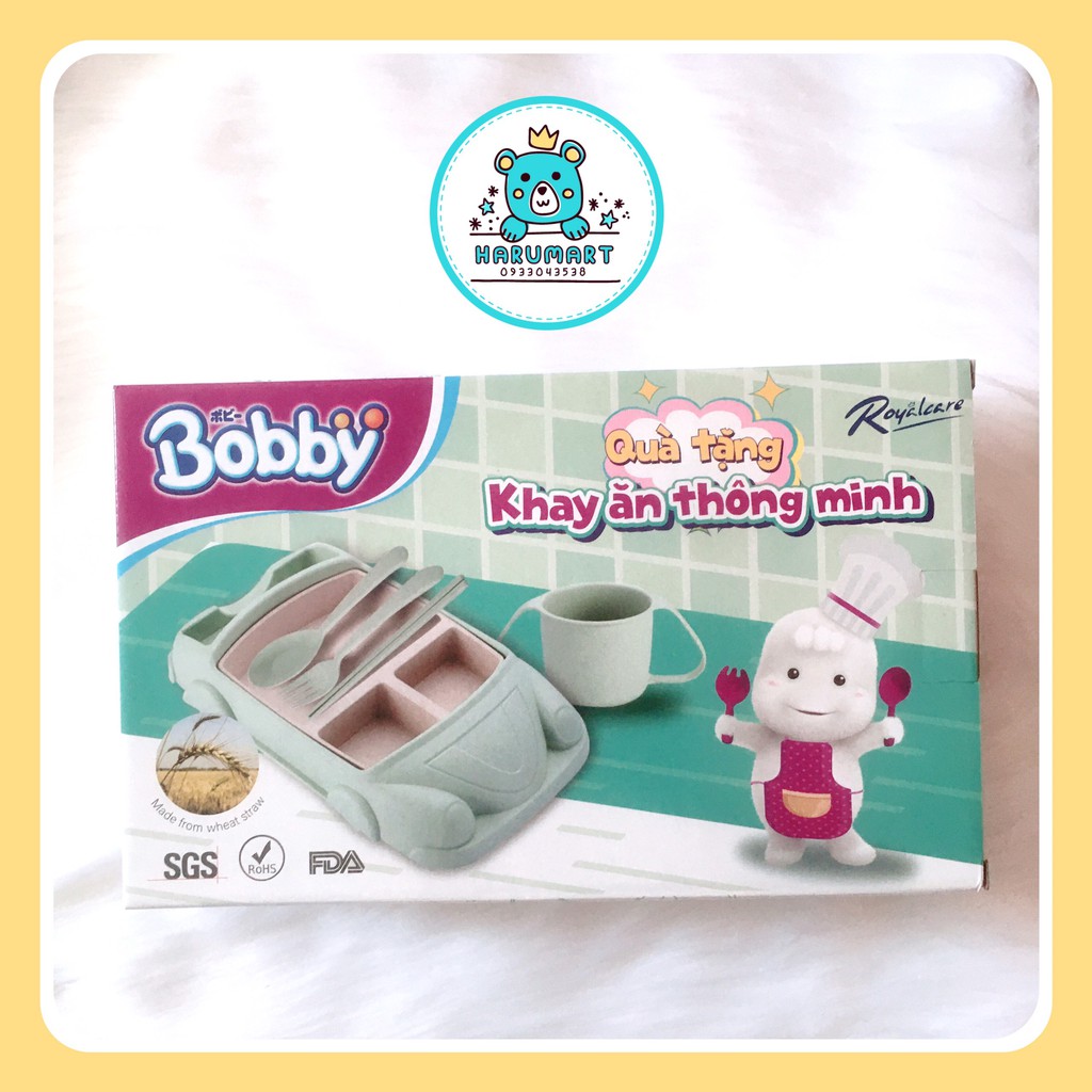 Bộ khay ăn dặm lúa mạch hình xe oto (quà Bobby)