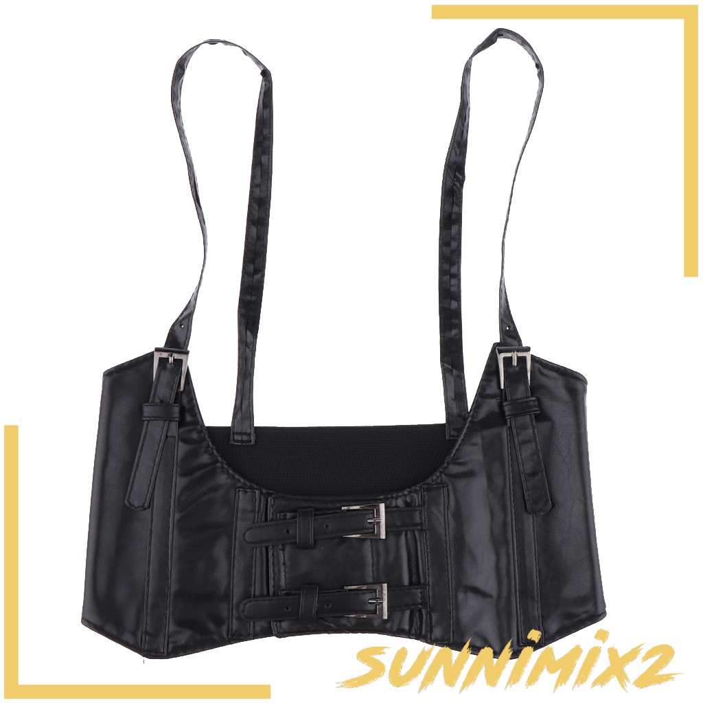 Fashion Leather Steampunk Sexy Underbust Waist Belt Corset Black