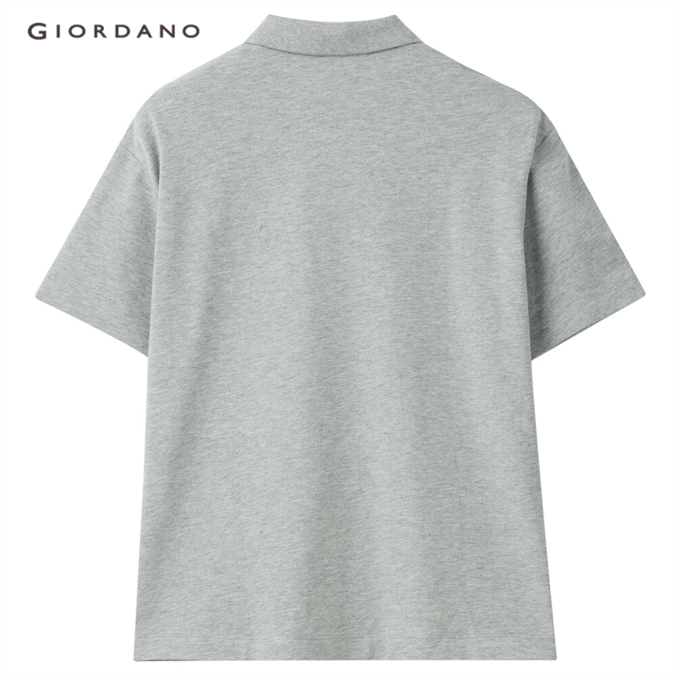 Áo thun polo GIORDANO 05311381 dáng rộng thêu họa tiết dành cho nữ  | BigBuy360 - bigbuy360.vn