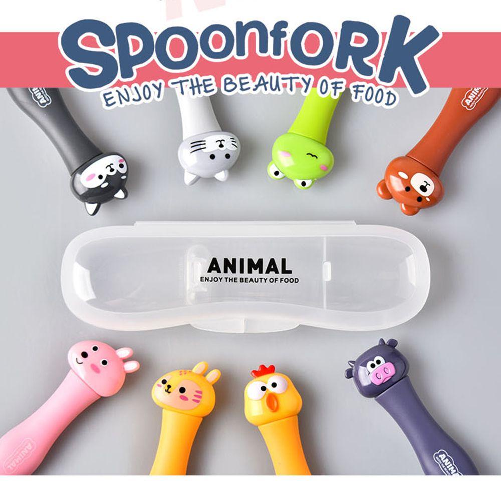 LUOL Bộ Muỗng Nĩa Tập Ăn Kèm Hộp Đựng Cho Bé