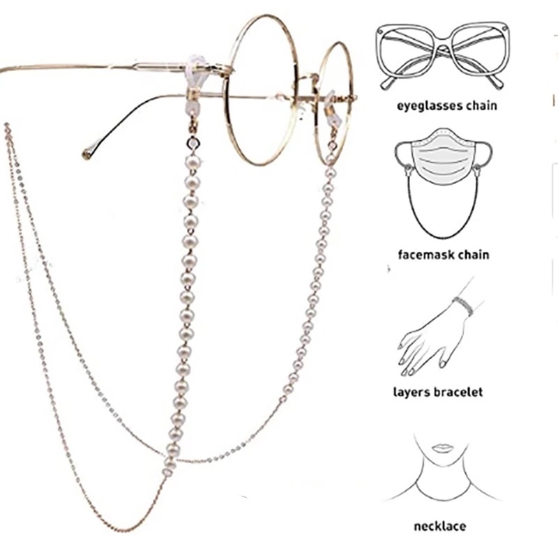 Dây Đeo Mắt Kính Dạng Chuỗi Hạt Ngọc Trai Giả Chống Thất Lạc Thời Trang Cho Nữ