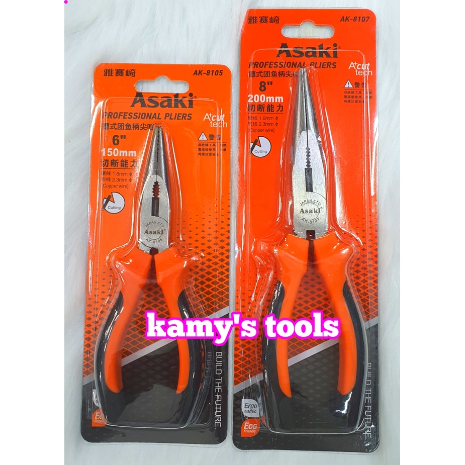 Kìm nhọn kiểu đức Asaki 6 inch 8 inch AK-8105 AK-8107, kềm nhọn