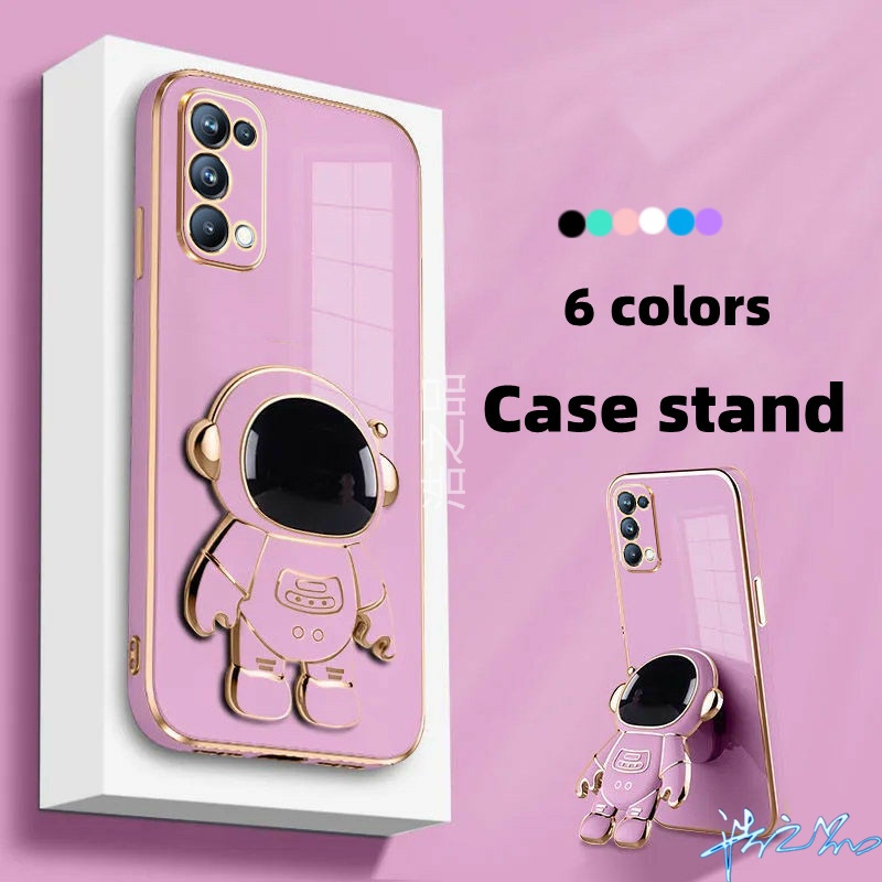 Ốp Điện Thoại Có Giá Đỡ Mạ Điện Hình Phi Hành Gia 6D Sáng Tạo Cho OPPO Reno 4 Reno 5 5 Pro 2022