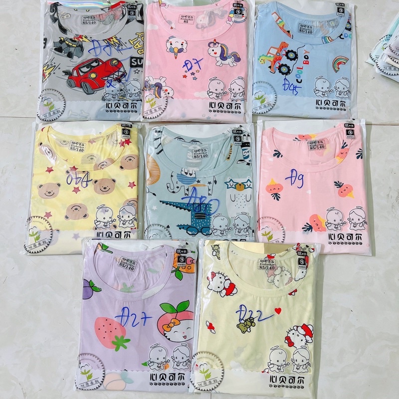 Chọn Mẫu Size Đại 1  Bộ cộc xuất hàn in tràn chất cotton lạnh hàng Quảng châu cho bé trai bé gái BC81