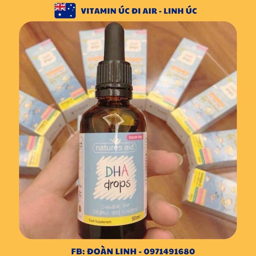 DHA Drops Natures Aid Anh 50ml, Hàng Chuẩn Anh, DHA Drops, Bổ sung DHA cho trẻ từ 3 tháng natures aid