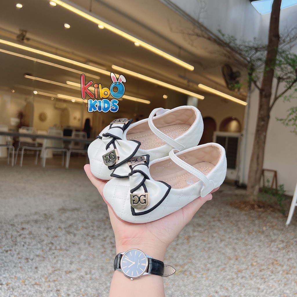 Giày Bé Gái - Giày búp bê da mềm phong cách Vintage Hàn Quốc có quai dán BB445(có ảnh thật)