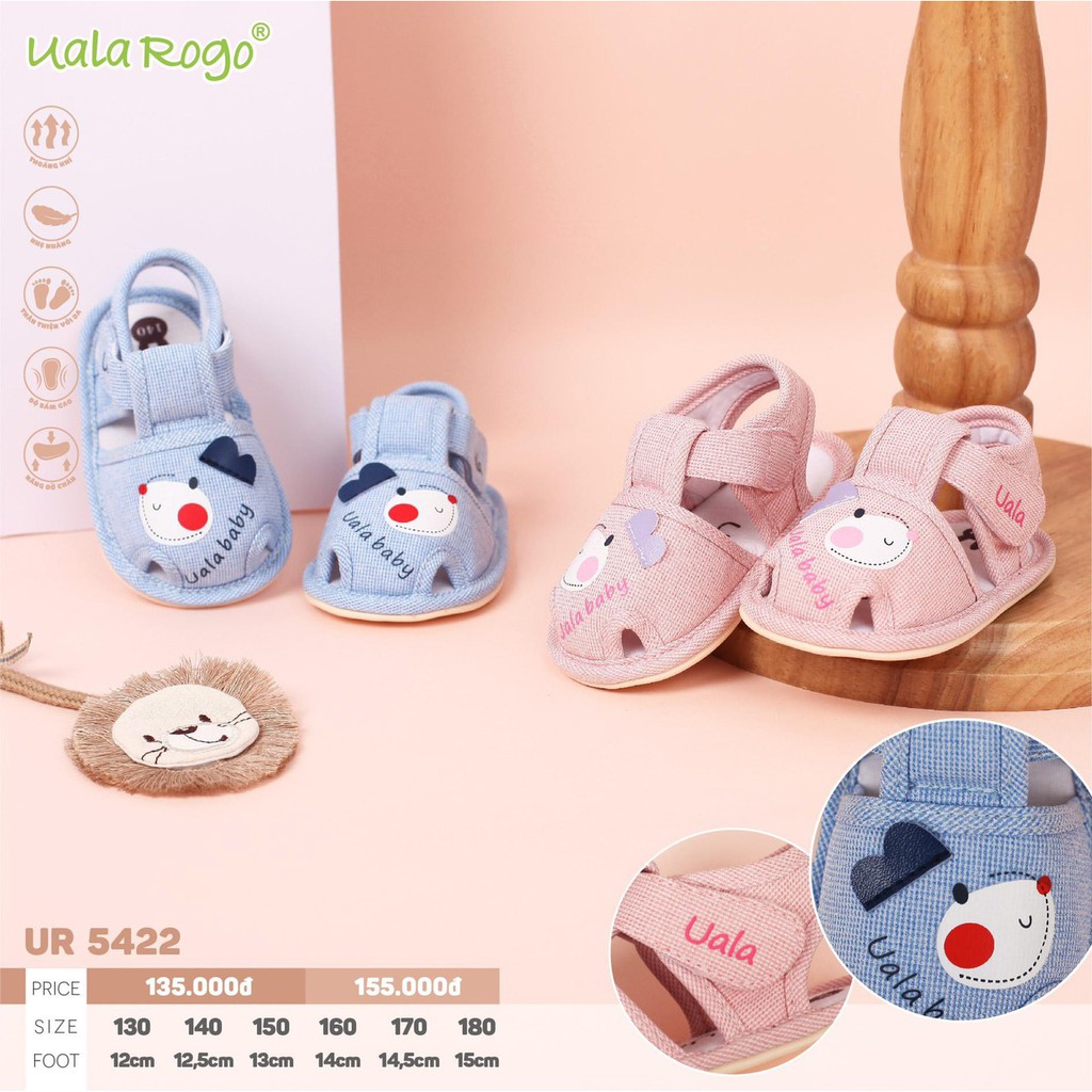 [CHÍNH HÃNG] Dép tập đi hình họa tiết đông vật UR5585/UR5589 Uala Rogo