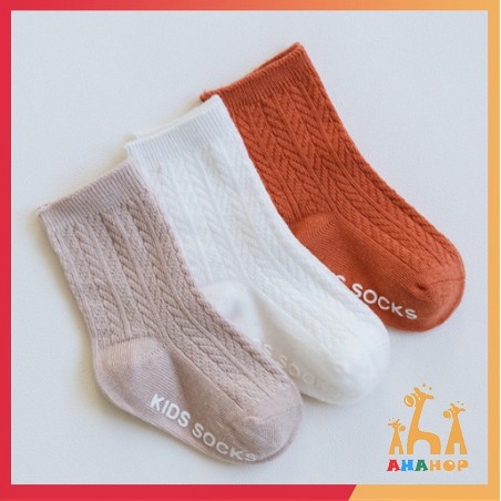 Set 3 Tất Cao Cổ Cho Bé - Tất Vớ Hàn Cotton Nemo Baby phong cách Vintage Cho Bé Từ 0 - 5 Tuổi có chống trơn trượt S3T