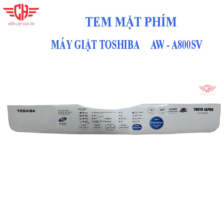 Tem bảng điều khiển máy giặt to shiba AW - A800SV TD16