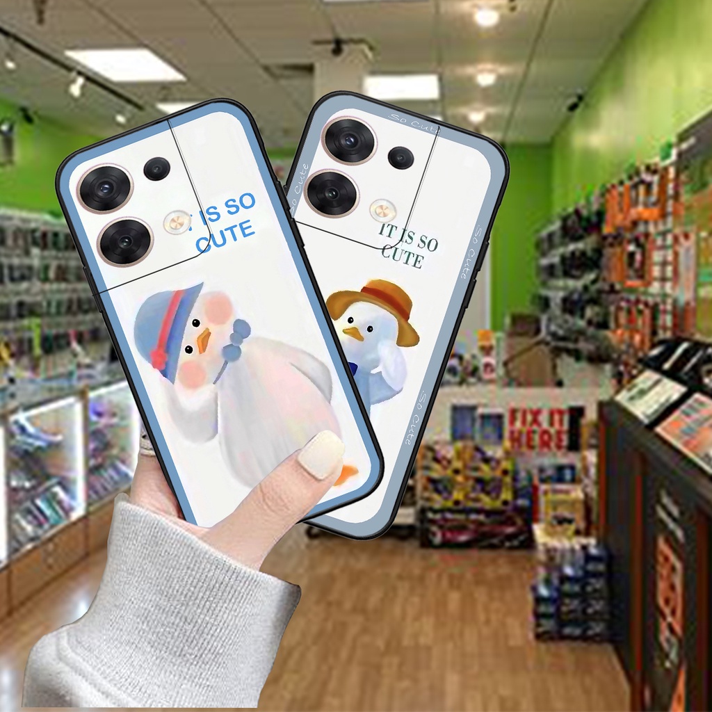 Ốp Oppo Reno8 4G / 8Z / Reno 8 5G in hình 3D vịt trắng , duck cute siêu dễ thương