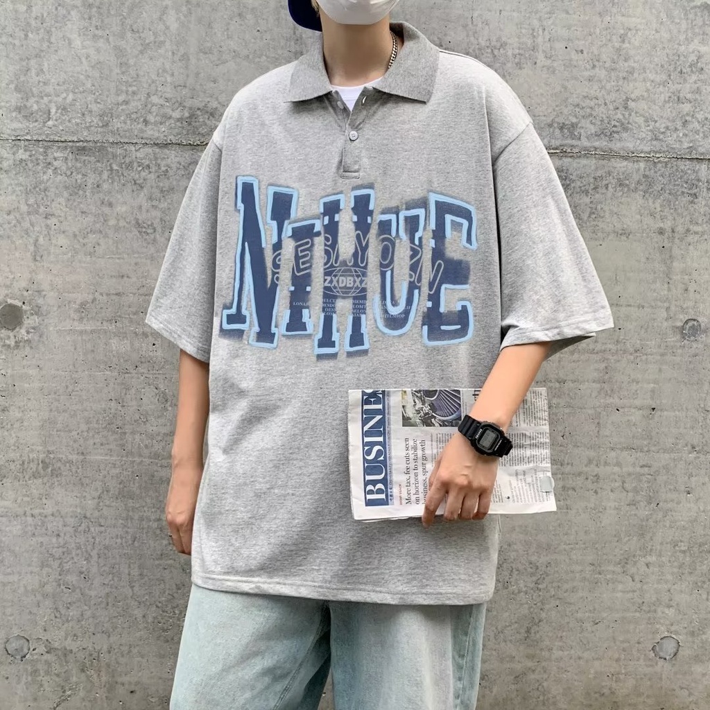 Áo Thun POLO Ngắn Tay Form Rộng Phong Cách Hàn Quốc Dành Cho Nam