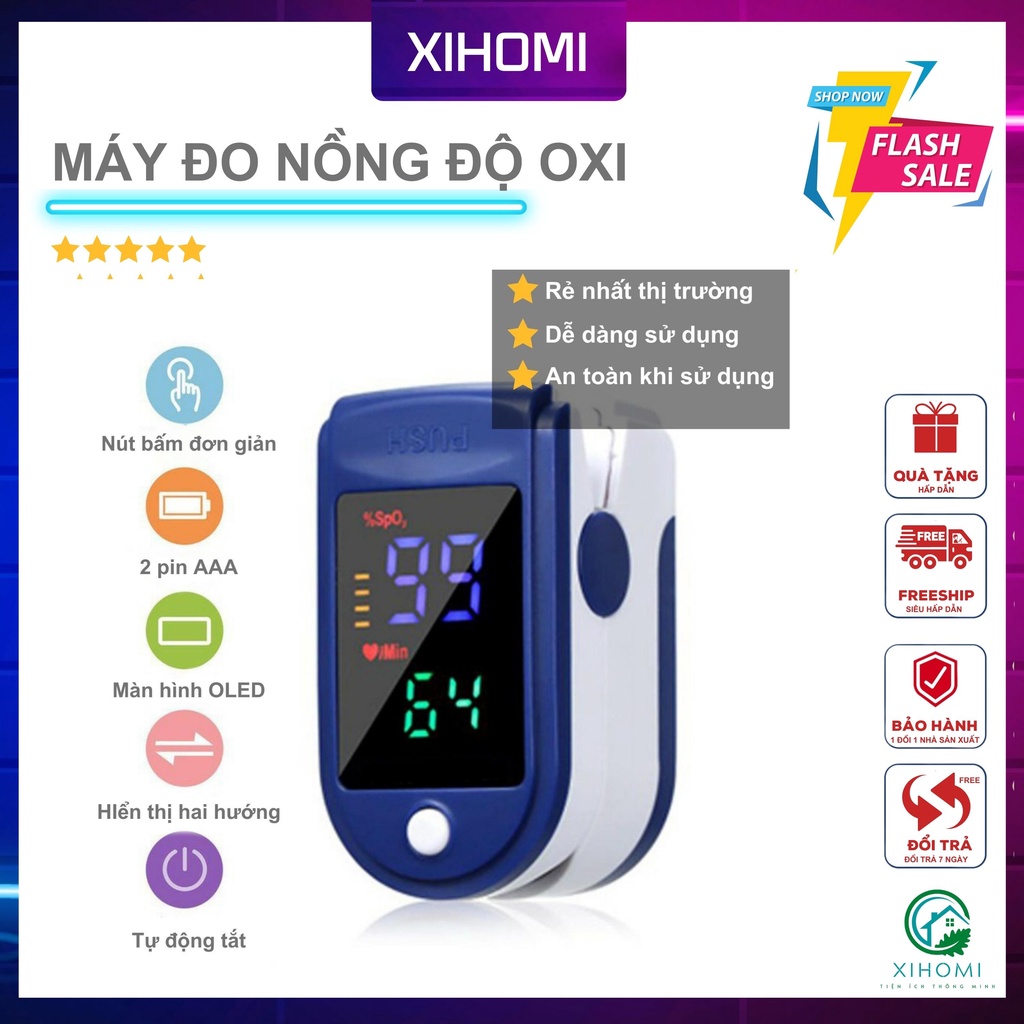 Máy đo nồng độ oxy trong máu SpO2 PULSE LK87 - máy đo nhịp tim Pulse Oximeter cầm tay - Xihomi
