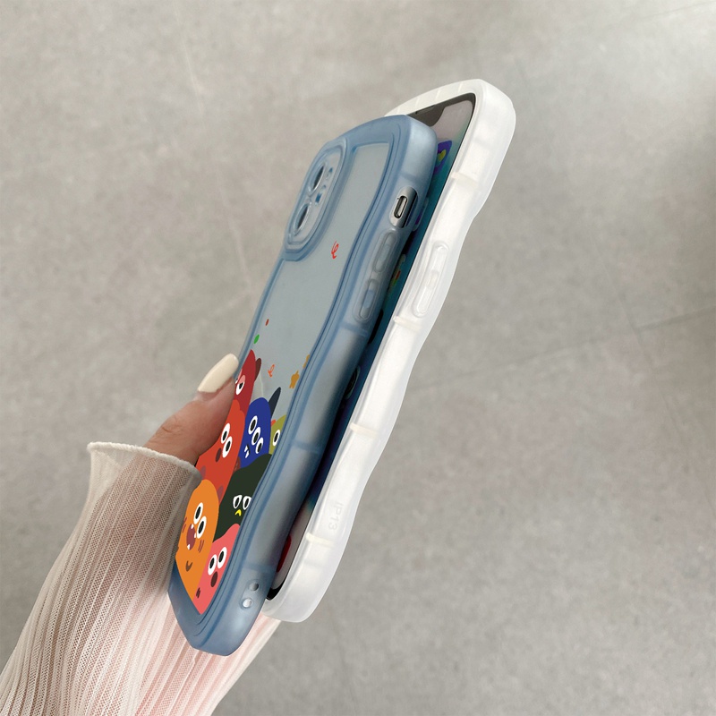 Suntaiho Ốp lưng iphone  Ốp điện thoại  trong suốt họa tiết quái vật hoạt hình thích hợp cho iPhone 11 12 13 Pro XS XR 7 8 Plus