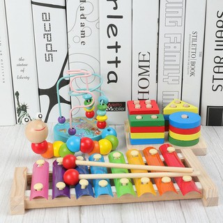 Combo 6 món đồ chơi gỗ giáo dục sớm cho bé