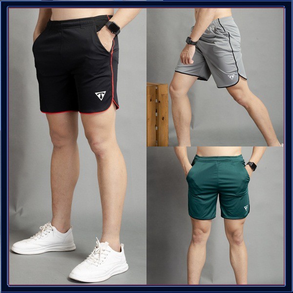 Quần Đùi Thể Thao Nam Line Bầu Vải Thun Lạnh Ts (Nhiều Màu) [NUTTY] quần short thê thao, quần tập gym cao cấp
