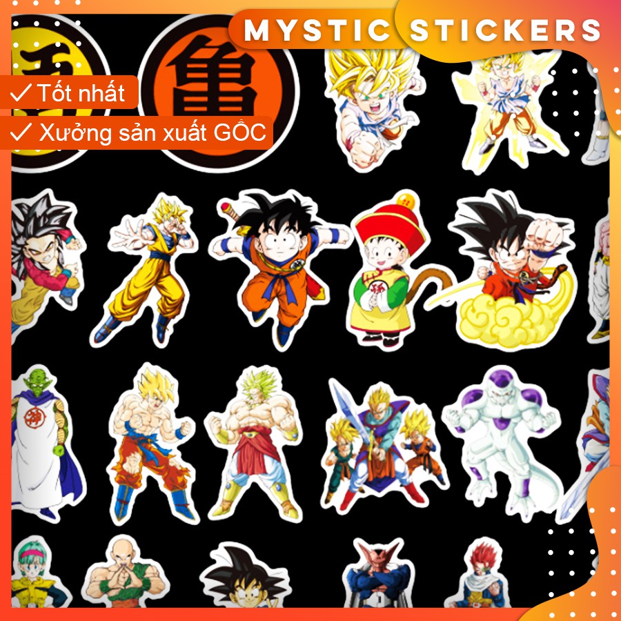 [DRAGON BALLS] 100 Sticker chống nước/ trang trí, dán xe laptop mũ bảo hiểm vali...