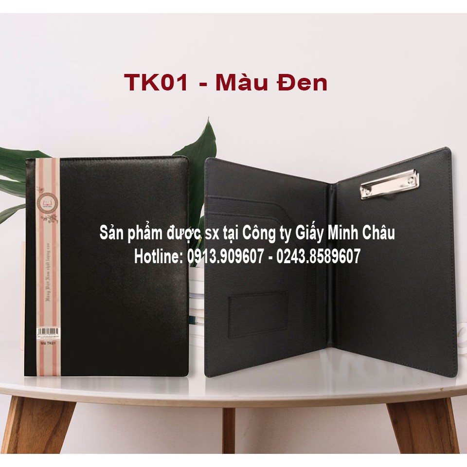 Cặp trình ký da cao cấp Minh Châu, 3 màu: Đỏ, Nâu, Đen, thiết kế chắc chắn, lịch sự, có 2 kích thước (TK01, TK02, TK03)