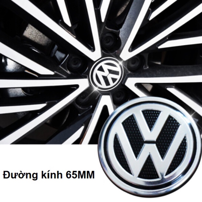 01 Logo chụp mâm bánh xe ô tô Volkswagen Nhựa ABS và Hợp kim nhôm