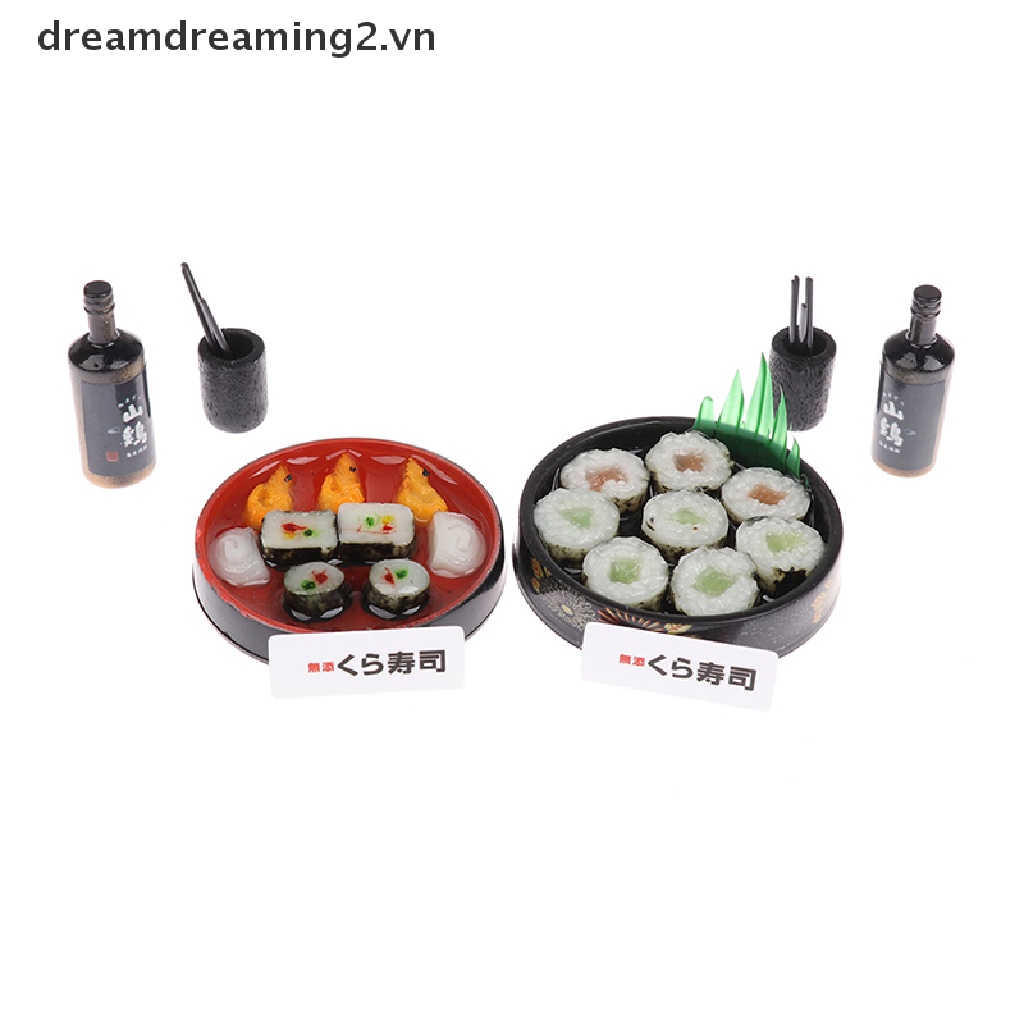 Mô Hình Hộp Cơm sushi Mini Phong Cách Nhật Bản Cho Nhà Búp Bê