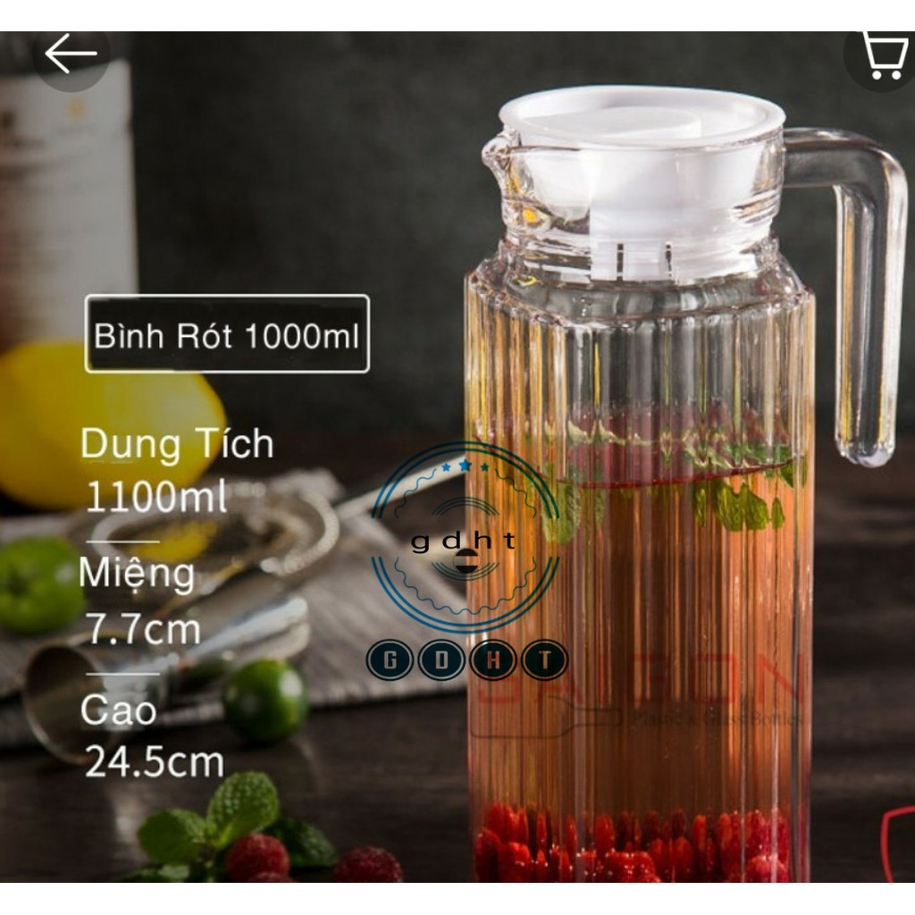 bình thủy tinh đựng nước 1100ml để tủ lạnh | BigBuy360 - bigbuy360.vn