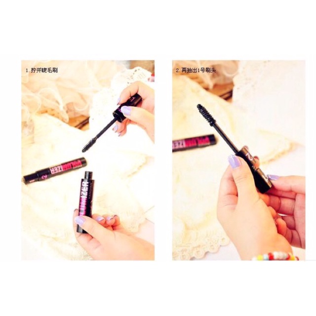 Ảnh thật 🍀Mascara 2in1 Volumizer Yaqina nội địa chính hãng lâu trôi cong mi | BigBuy360 - bigbuy360.vn