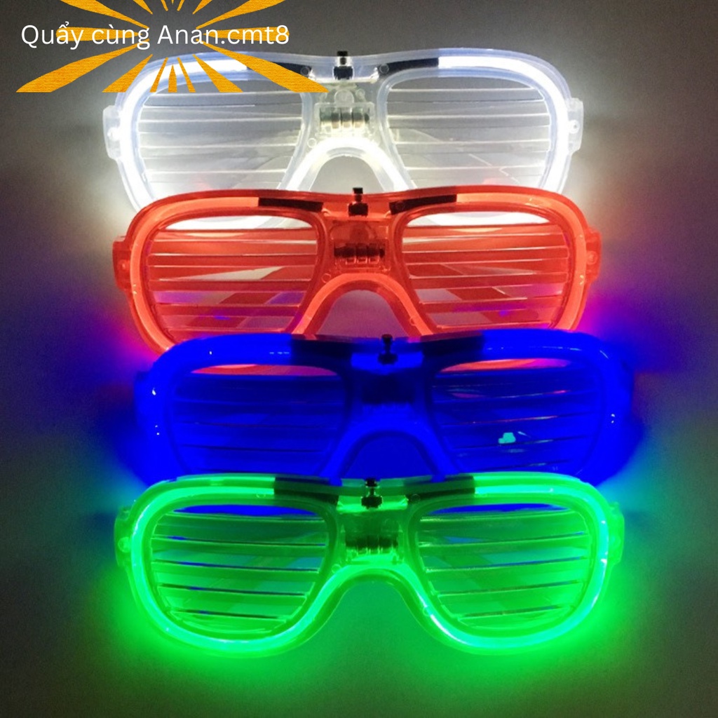 Mắt Kính Đèn Led 3d Gọng Trái Tim Rapper Đi Bar Giá Rẻ Quẩy Edm Nhiều Màu Nhấp Nháy Độc Đáo Cho Bé Chơi